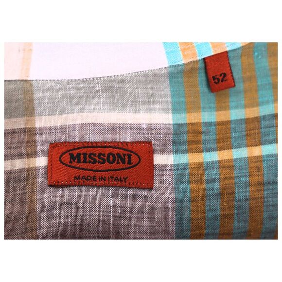 Missoni Plaid Buttoned Shirt in Multicolor Linen - Picture 8 of 8